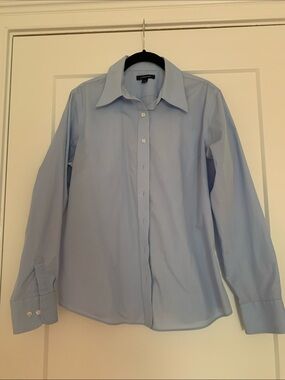 Lands' End Light Blue Women’s Dress Shirt - Classic Collared Button-Up